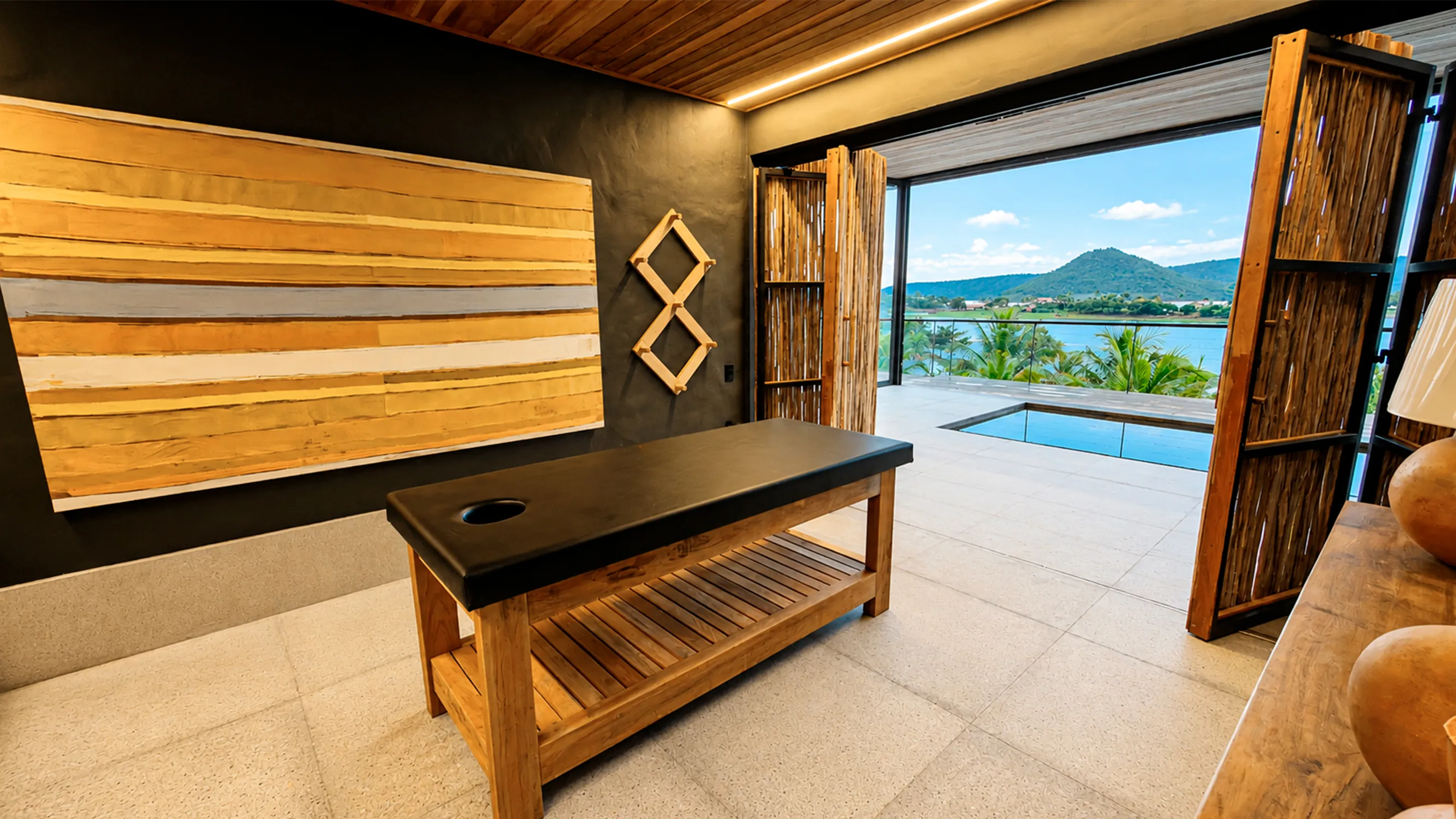 Sala de massagem para relaxamento e bem-estar