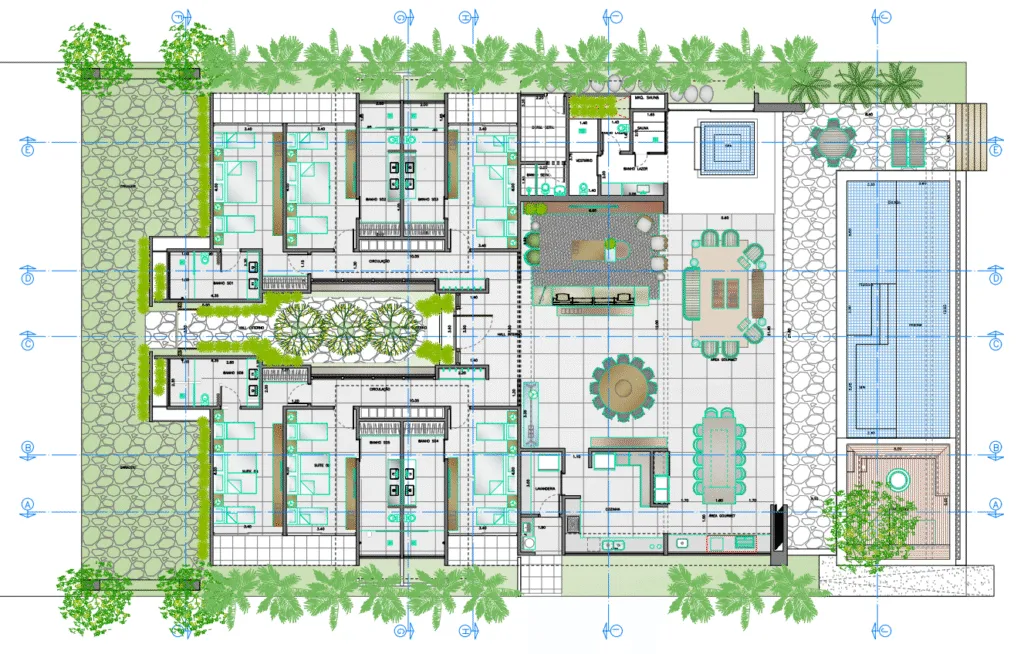 Planta de implantação da casa